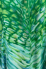 1972 La Mendola Silk Jersey 'Francolino' Print in Green Dress