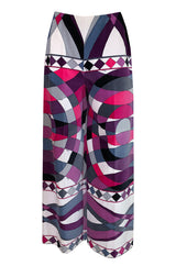 Iconic 1960s Emilio Pucci Pink Print Velvet Pant & Tunic/Dress Set