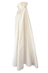 F/W 1996 Givenchy Couture Runway Ivory Silk Taffeta Over Skirt Cape