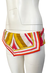 1968 Emilio Pucci Two Piece Pastel Colored Print Cotton Bikini Swimsuit