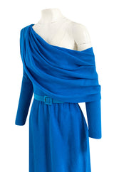 Important Spring 1993 Yves Saint Laurent Haute Couture One Shoulder Silk Crepe Dress