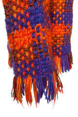 Fall 1993 Yves Saint Laurent Documented Fringed Knit Tunic Mini Dress