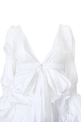 Spring 2006 Roberto Cavalli White Cotton Plunging Mini Dress