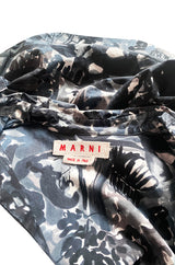 Spring 2006 Marni Blue & Grey Cotton Print Baby Doll Mini Dress