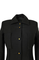 1990s Gianni Versace Couture Sleek & Tailored Black Coat or Dress