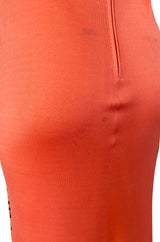 Early 1970s Bob Mackie Ray Aghayan One Shoulder Beaded Jersey Dress