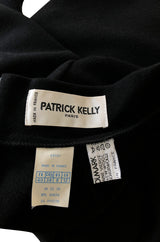 Fall 1988 Patrick Kelly Black Knit Fitted & Flared Skirt Dress