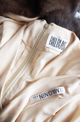 1974 Sable Cuffed Cream Jersey Bill Blass Dress