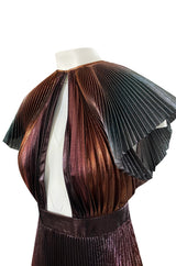 Resort 2019 Givenchy by Clare Waight Keller Metallic Pleated Lame Dress