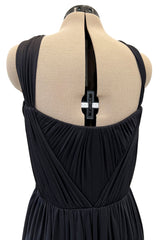 Stunning Fall 2005 Christian Dior by John Galliano Black Pleated Silk Jersey Corseted Dress