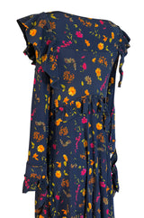 Fall 2016 Vetements Blue Floral Jersey Runway Dress Look 41