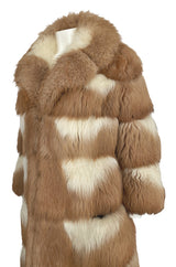 Rare c.1968- 1972 Christian Dior Two Toned Sheepskin Fur Coat