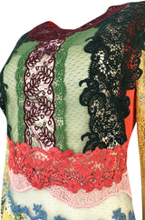 Resort 2016 Valentino Lace, Silk and Cotton Backless Patchwork Dress