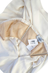 Recent Valentino Ivory Strapless Fitted Bodice Silk Wedding Dress w Train & Back Bow