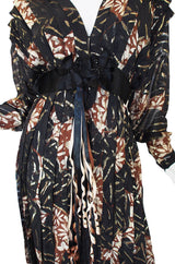 1970s Silk & Gold Thread Galanos Gown