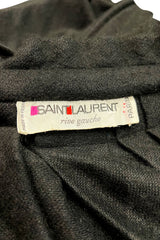 Fall 1977 Yves Saint Laurent Black Wool & Mohair Cape w Dramatic Collar