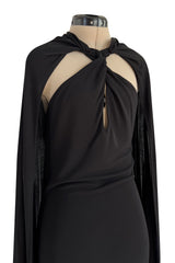 Recent Dsquared2 by Dean & Dan Black Jersey Halter Dress a Attached Cape