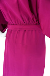 1960s Jean Patou Numbered Haute Couture Draped Silk Dress