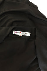 F/W 1985 Yves Saint Laurent Ad Campaign Black Jersey Plunge Dress