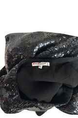 1980s Yves Saint Laurent Densely Covered Black Sequin Micro Mini or Tunic