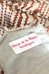 Fall 1968 Oscar de la Renta Metallic Gold Silk Brocade Caftan Dress