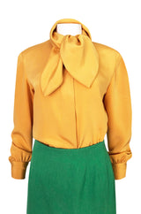 Colorful 1980s Bill Blass Three-Piece Suit in Salmon Pink, Green & Yellow