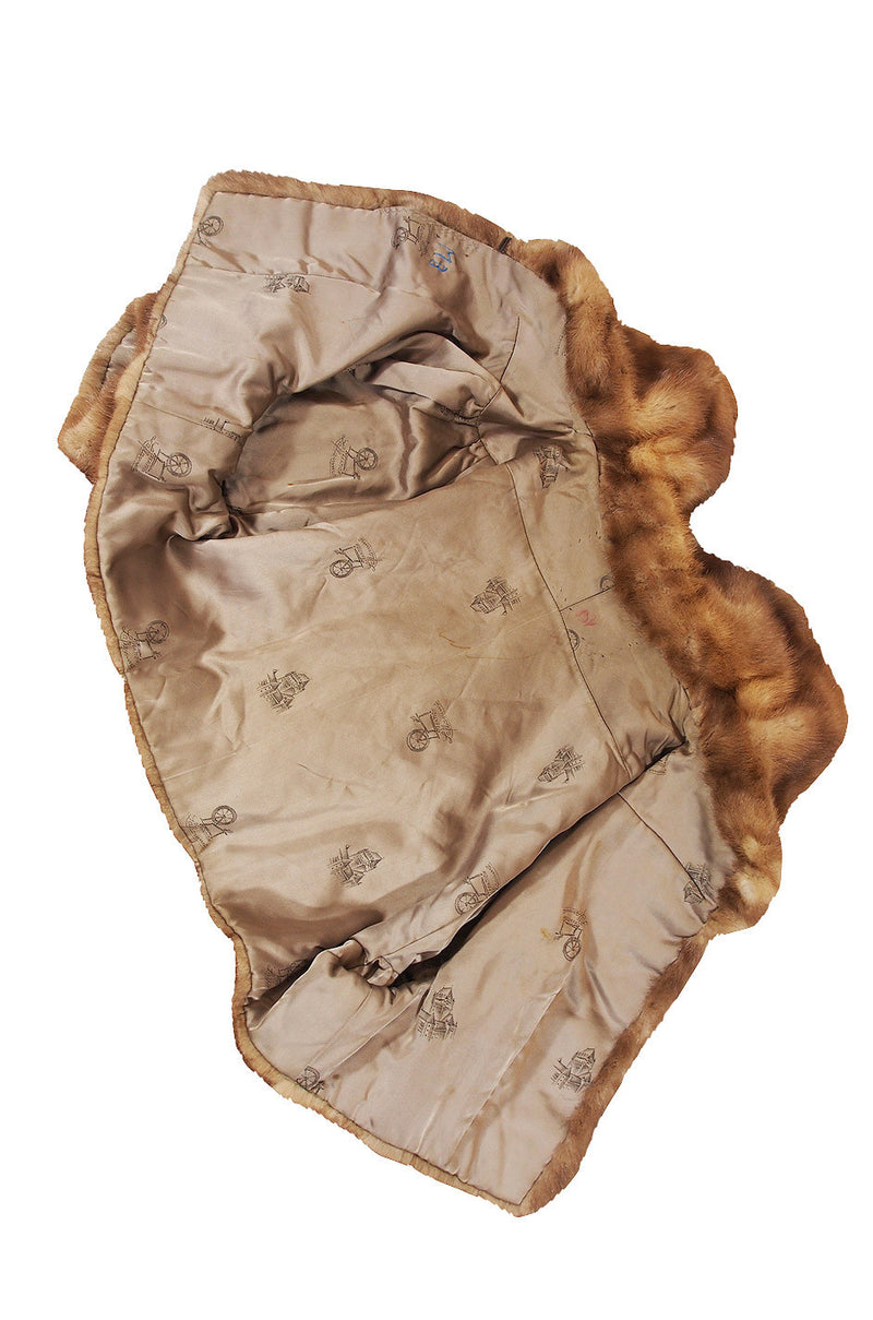 1950s Mink Ruffle Sleeve Jacket