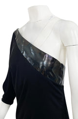 Fall 2009 Gucci by Frida Giannini Black One Shoulder Jersey & Leather Ad Campaign Dress