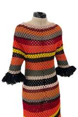 Gorgeous Resort 2018 Christian Dior by Maria Grazia Chiuri Stripe Knit Dress w Fringing