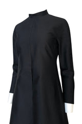 Fall 2013 Valentino Runway Finale Long Sleeve Simple & Graceful Black Dress