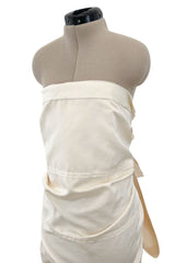 Beautiful 2013 Lanvin Blanche by Alber Elbaz Strapless Ruffled Ivory Silk Wedding Gown