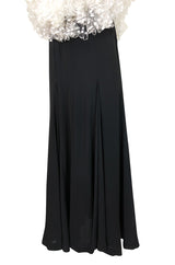 Fall 1987 James Galanos Extreme Ruffled Swiss Dot & Silk Dress