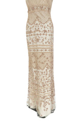 Spectacular Resort 2014 Valentino Fully Beaded Pale Pinky Nude Silk & Net Dress