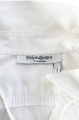 Early 2000s Tom Ford for Yves Saint Laurent Front Lace White Safari Shirt