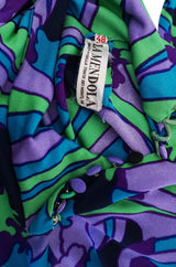 1970s La Mendola Beautifully Printed Silk Jersey Dress
