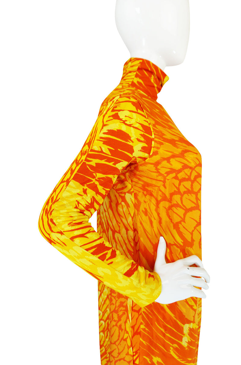1970s La Mendola Silk Jersey Jumpsuit & Silk Chiffon Overlay