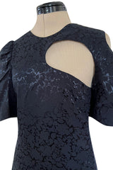 Fabulous Resort 2017 Celine by Phoebe Philo Cut Out Black on Black Floral Print Dress