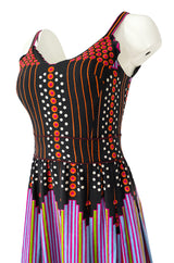 c.1974 Lanvin by Jules-Francois Crahay Pretty Printed Dress w Scarf