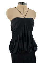 Spring 2004 Chloe By Phoebe Philo Black Slinky Nylon Jersey Runway Halter Dress