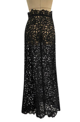 Resort 2015 Valentino Bold Black Lace Full Length Skirt w Matching Tunic / Mini Dress Set