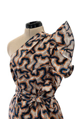 Spring 2017 Isabel Marant "Lavern" Printed One Shoulder Runway Dress w Ruffle Details