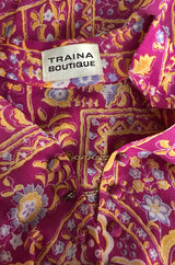 Vogue Documented 1970 Teal Traina Plunge Front Dress