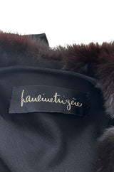 1971 Pauline Trigere Museum Held Black Jersey & Fox Fur Coat or Dress