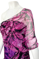 Fall 2000 Chanel by Karl Lagerfeld Runway One Shoulder Silk Chiffon Dress