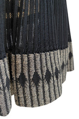 Early 1990s Azzedine Alaia Black Knit Mini Dress w Sheer Raised Edge Skirt & Boy Short Interior