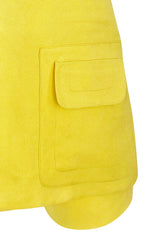 1960s Pierre Cardin Couture Bright Sunny Yellow Tunic & Hot Pant w Open Metal Grommets