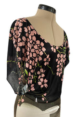 Iconic Spring 2003 Gucci by Tom Ford Runway Cherry Blossom Kimono Mini Dress