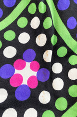 c.1974 Lanvin Bright Purple & Green Printed Jersey Full Length Maxi Skirt