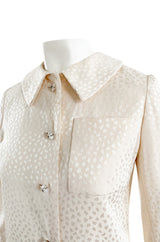 Well Documented Fall 1977 Christian Dior Haute Couture Cream Silk Suit