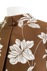 Fall 2000 Valentino Custom Made Haute Couture White Floral Silk Brocade Evening Coat